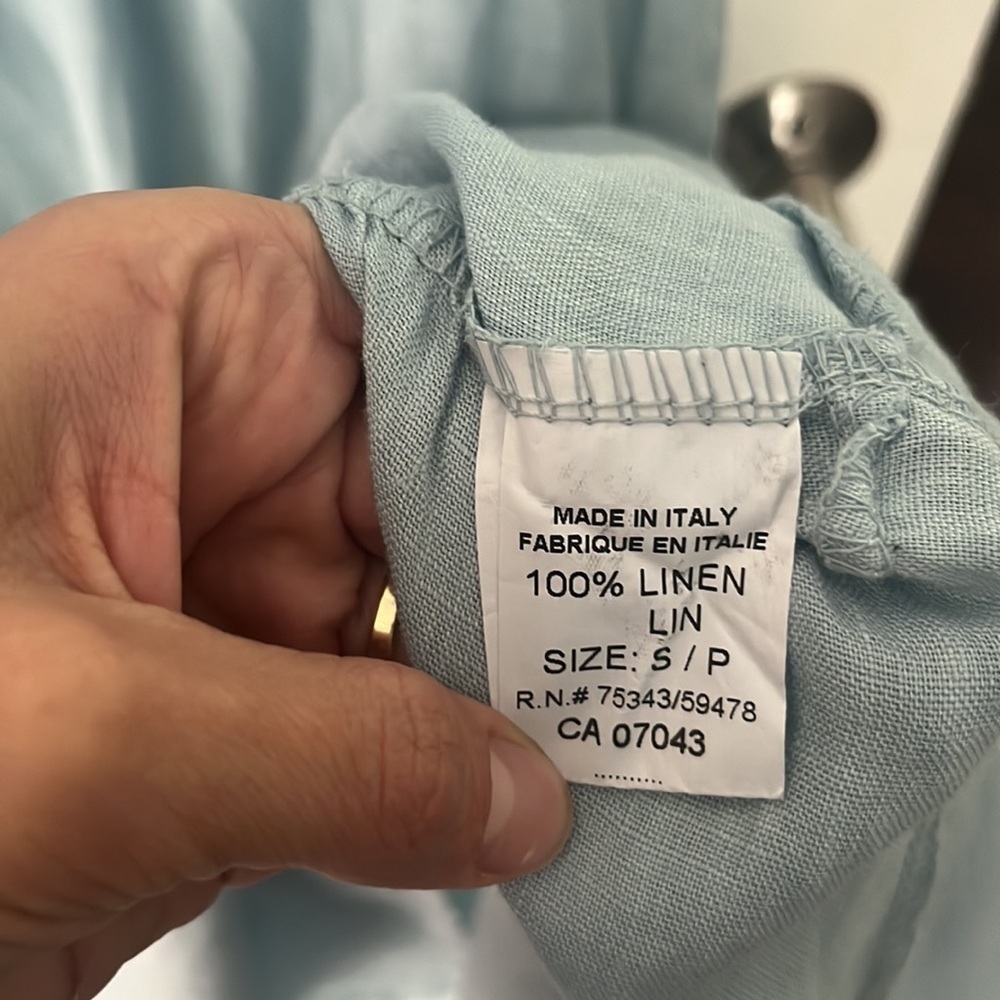 Bellambra Italy Linen Dress LT BLUE TIERED SIZE SMALL - Picture 6 of 7